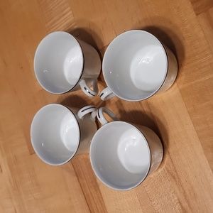Prestige Fine China Made in Japan Tiny Espresso Cups White W Silver